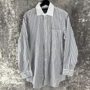 Kenneth Roberts Size 15.5 32/33 Striped Dress Shirt Dress White Short Sleeve